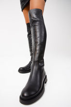 Load image into Gallery viewer, The Harmony Belle Black Leather Knee High Women Boot