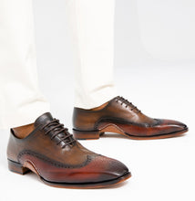 Load image into Gallery viewer, The Royal Hand Craft Burgundy Wingtip Oxford Men Shoe