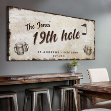 Load image into Gallery viewer, 19th Hole Golf Personalized Sign III