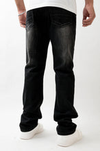 Load image into Gallery viewer, Premium Disaster Super Stretch Straight Fit Denim Jeans - Washed Black
