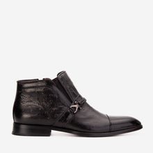 Load image into Gallery viewer, The Dallas Black Leather Bit Ankle Zip-Up Dress Men Boot