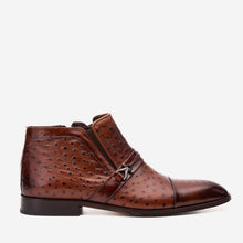 Load image into Gallery viewer, The Dallas Tan Leather Bit Ankle Zip-Up Dress Men Boot