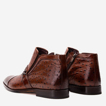 Load image into Gallery viewer, The Dallas Tan Leather Bit Ankle Zip-Up Dress Men Boot