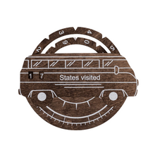 Load image into Gallery viewer, Travel Tracker 3D Wooden USA Map – Dark Walnut