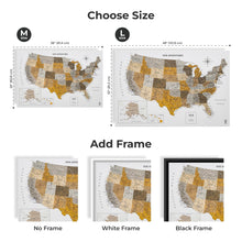 Load image into Gallery viewer, Wooden Canvas USA Map - Desert