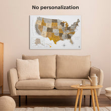 Load image into Gallery viewer, Wooden Canvas USA Map - Desert