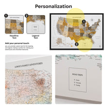 Load image into Gallery viewer, Wooden Canvas USA Map - Desert
