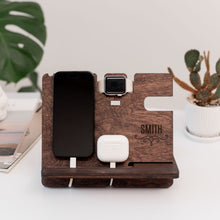 Load image into Gallery viewer, Wooden Docking Station – Personalized Gift for Him