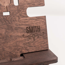 Load image into Gallery viewer, Wooden Docking Station – Personalized Gift for Him