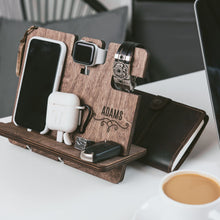 Load image into Gallery viewer, Wooden Docking Station – Personalized Gift for Him