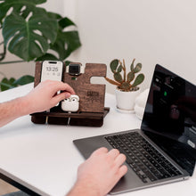 Load image into Gallery viewer, Wooden Docking Station – Personalized Gift for Him