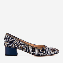 Load image into Gallery viewer, The Nampula Navy Crystal-Embellished Leather Women Pump