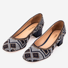 Load image into Gallery viewer, The Nampula Navy Crystal-Embellished Leather Women Pump