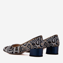 Load image into Gallery viewer, The Nampula Navy Crystal-Embellished Leather Women Pump