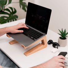 Load image into Gallery viewer, Dual Wooden Laptop Dock – Solid Wood