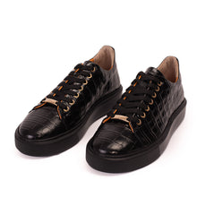Load image into Gallery viewer, The Dublin Black Leather Men Sneaker