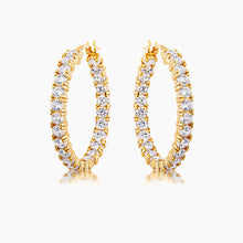 Load image into Gallery viewer, 18k Gold Plated Eternity Hoop Earrings