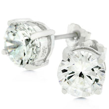 Load image into Gallery viewer, Clear Silver Round Studs 6.25 MM Earrings
