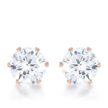 Load image into Gallery viewer, Reign 3.4ct CZ Rose Gold Stainless Steel Stud Earrings
