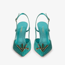 Load image into Gallery viewer, The Luna Turquoise Leather Slingback Women Sandal