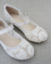 Load image into Gallery viewer, Crochet Lace Mary Jane Heels