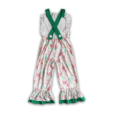 Load image into Gallery viewer, Christmas tree print girls overalls