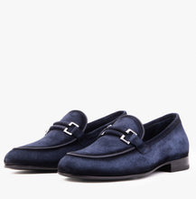 Load image into Gallery viewer, The Brooks Navy Suede Bit Loafer Men Shoe
