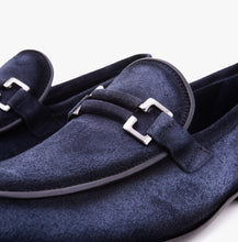 Load image into Gallery viewer, The Brooks Navy Suede Bit Loafer Men Shoe