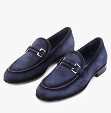 Load image into Gallery viewer, The Brooks Navy Suede Bit Loafer Men Shoe