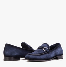 Load image into Gallery viewer, The Brooks Navy Suede Bit Loafer Men Shoe