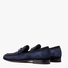Load image into Gallery viewer, The Brooks Navy Suede Bit Loafer Men Shoe