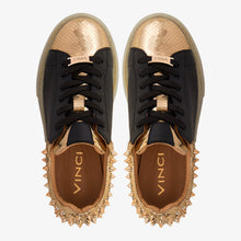 Load image into Gallery viewer, The Venezia Gold &amp; Black Leather Women Sneaker