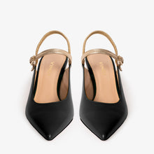 Load image into Gallery viewer, The Pompei Black Leather Slingback Women Sandal