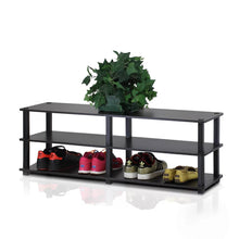Load image into Gallery viewer, Modern 3-Shelf Espresso Black Shoe Rack - Holds up to 18 Pair of Shoes