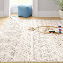 Load image into Gallery viewer, 8-ft. x 10-ft. Hand Woven Wool Blend Grey Beige Ivory Persian Style Area Rug
