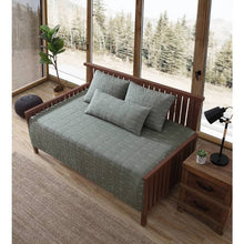 Load image into Gallery viewer, Lightweight Dark Green Brick Fish Pattern 4 Piece Cotton Daybed Cover Set
