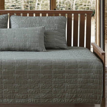 Load image into Gallery viewer, Lightweight Dark Green Brick Fish Pattern 4 Piece Cotton Daybed Cover Set