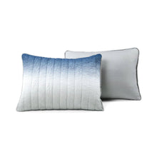 Load image into Gallery viewer, Full/Queen Navy Blue Grey Lightweight Wrinkle Fabric 3 Piece Quilt Set
