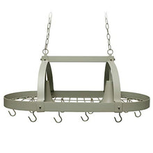Load image into Gallery viewer, Rustic 2 Light 10 Hook Ceiling Mounted Hanging Pot Rack in Slate Gray