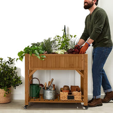 Load image into Gallery viewer, Outdoor Elevated Raised Garden Bed Planter Box with Locking Wheels