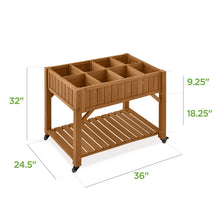 Load image into Gallery viewer, Outdoor Elevated Raised Garden Bed Planter Box with Locking Wheels