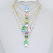 Load image into Gallery viewer, Striped Glass Fish Charm, Fish Charm Pendant, Sku#EF827