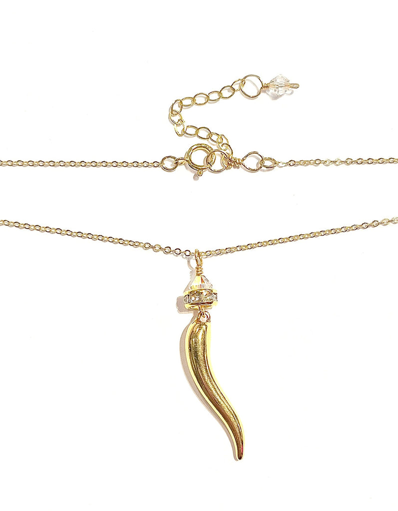 Italian Horn Necklace: silver or gold