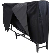 Load image into Gallery viewer, Indoor/Outdoor 8-ft. Black Metal Firewood Rack with Cover