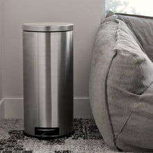 Load image into Gallery viewer, 8-Gallon Round Stainless Steel Step Trash Can Kitchen Bathroom Home Office