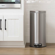 Load image into Gallery viewer, 8-Gallon Round Stainless Steel Step Trash Can Kitchen Bathroom Home Office