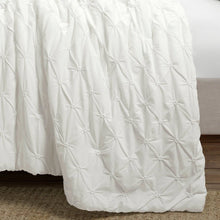 Load image into Gallery viewer, King Size Soft Pleated Cotton 3 Piece Comforter Set White