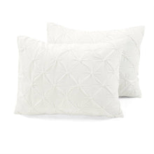 Load image into Gallery viewer, King Size Soft Pleated Cotton 3 Piece Comforter Set White