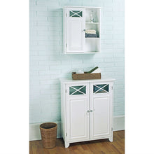 Load image into Gallery viewer, White 2-Door Bathroom Floor Cabinet with Adjustable Storage Shelf