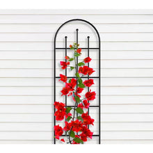 Load image into Gallery viewer, Outdoor 80-inch Tall Garden Trellis in Black Powder Coated Steel Finish
